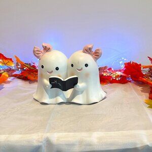 Halloween GHOULISH 10 inc SINGING GHOST TWINS HALLOWEEN  resin decoration